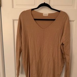 Camel Color Oversized V-Neck Sweater M/L